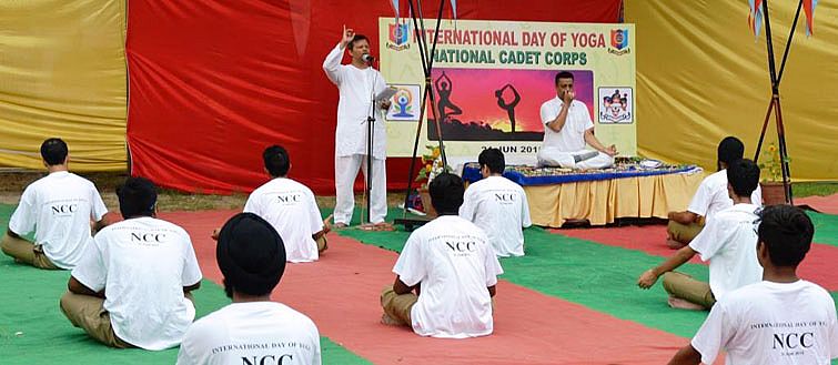 NCC CADETS PERFORM YOGA in GADVASU on “International Yoga Day on 21st June, 2015