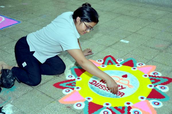 Rangoli Making competition in 12th Youth Festival