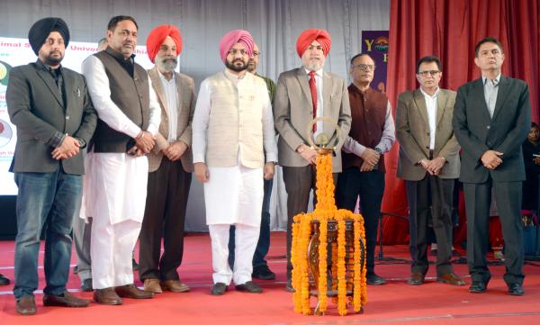 Dr. Jatinder Paul Singh Gill, Vice-Chancellor,Sh. Tarunpreet Singh Sond, Cabinet Minister and officers of the University