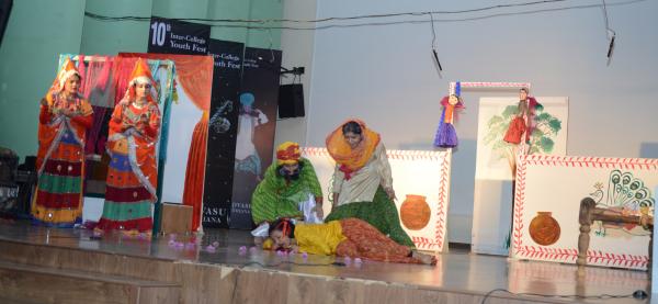 Skit  performance by students in 10th Youth festival on 13-11-2019