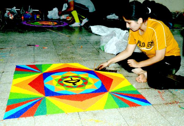  Rangoli Making competition in 11th Youth Festival