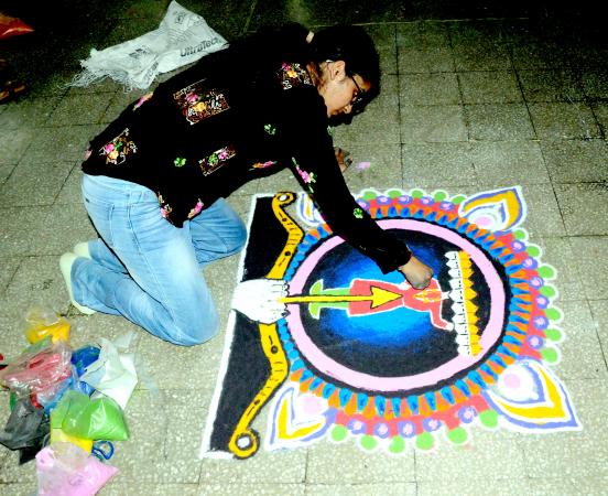  Rangoli Making competition in 11th Youth Festival