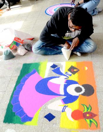 Rangoli Making Competition on 27-11-2024 in 13th Youth Festival