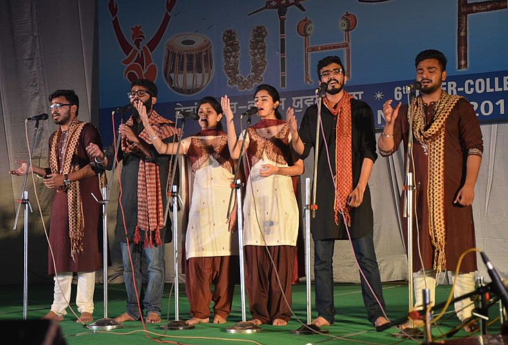 Group song event in 6th Inter College Youth Festiv